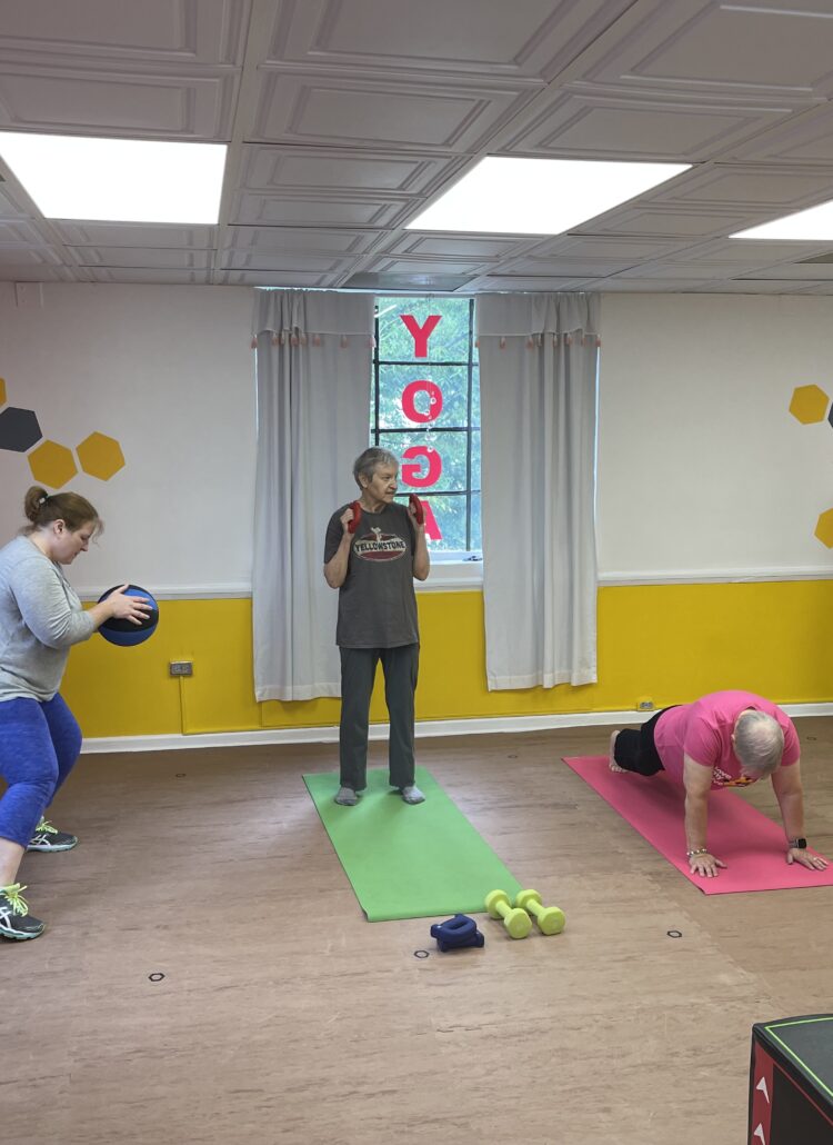 Small group personal training class at bee yoga fusion
